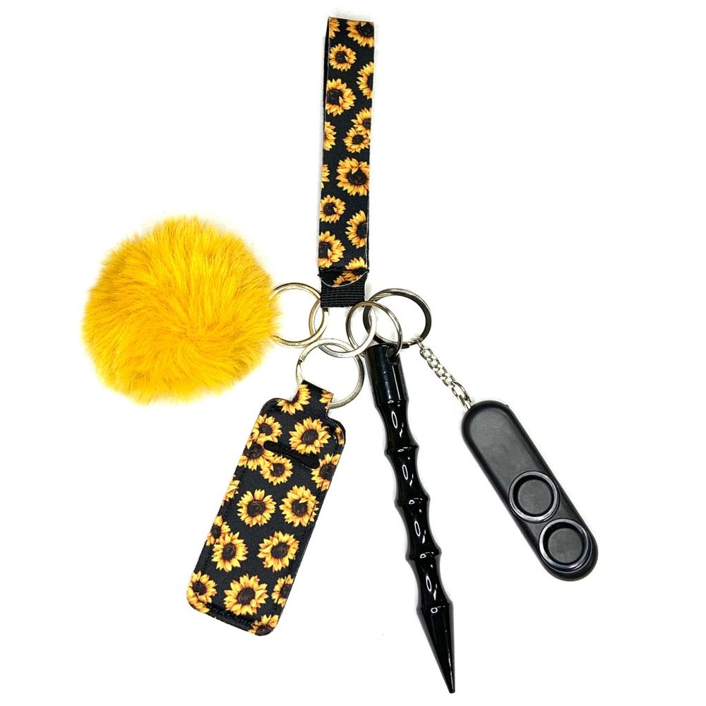 Self-Defense Keychain - Black Sunflower